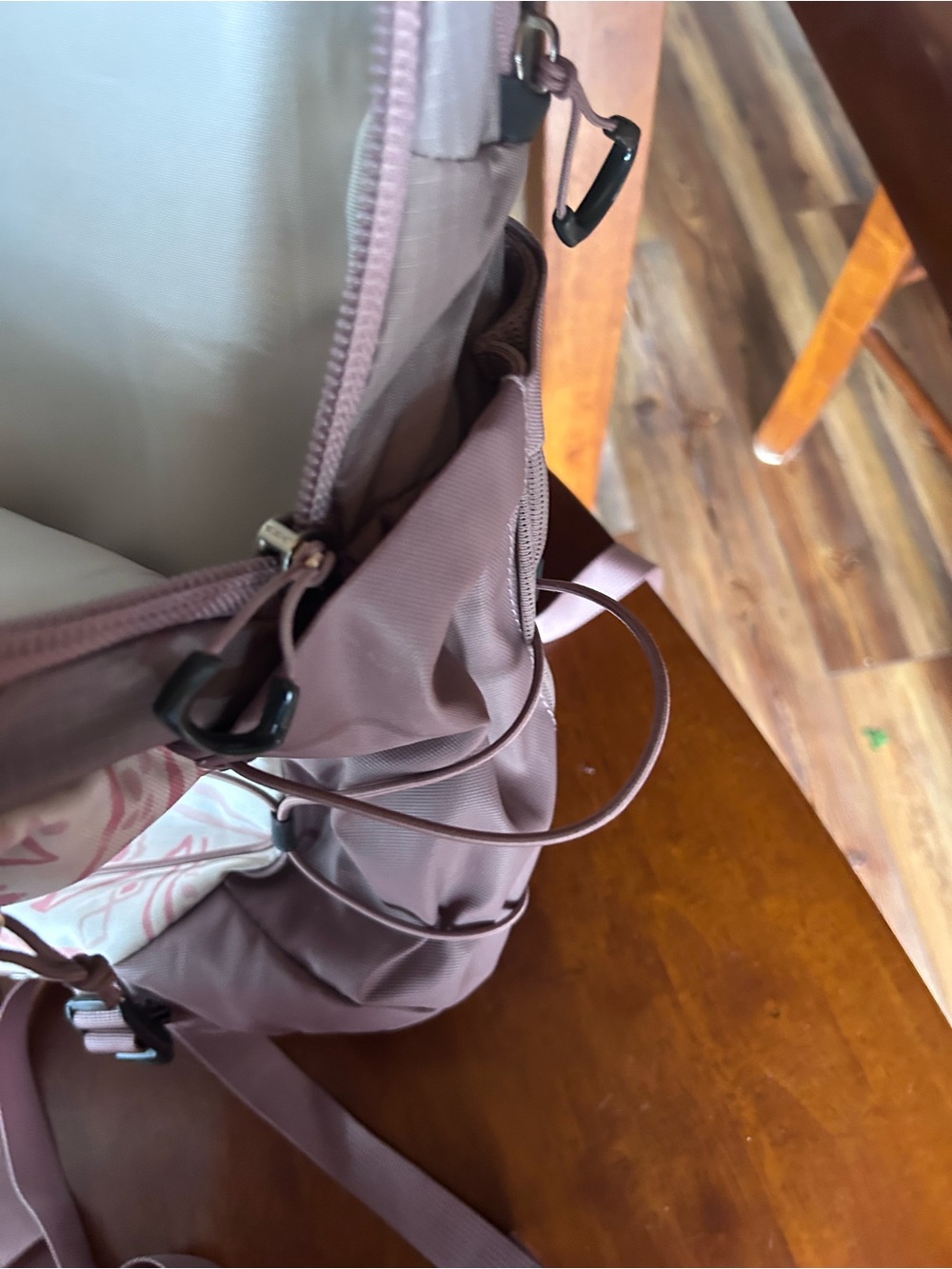 The North Face Pink and Cream Patterned Backpack - Picture 6 of 8